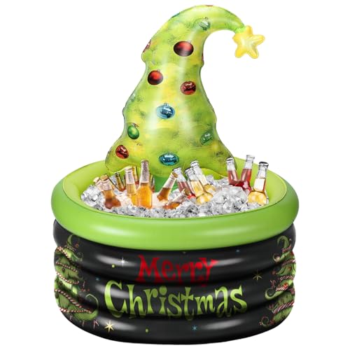 Bencailor Christmas Party Decoration Inflatable Lime Green Christmas Tree Cooler Blow up Pool Birthday Xmas Party Favor Su...