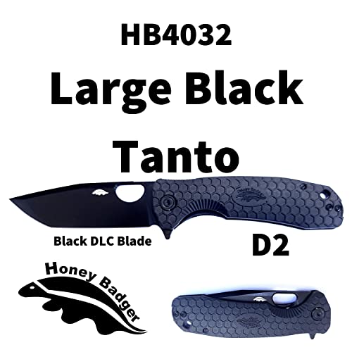 Western Active HB4032 Honey Badger Tanto Pocket Knife 3.63" Blade Lightweight 3.9oz Folding Utility EDC Deep Pocket Carry ...