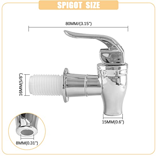 Biaungdo 2 Pcs Replacement Spigot for Beverage Dispenser, Silver Push Style Beverage Dispenser Carafe Spigot Water Dispens...