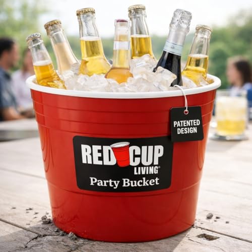 Large Party Ice & Beverage Tub, Durable Plastic Drink Cooler for Parties, Bar & Kitchen, for Holiday, Wine Chiller, Beer &...