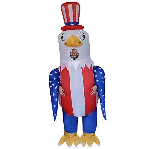 DeHasion Patriotic Inflatable Bald Eagle Costume 4th of July Eagle Blow-up Costume for Adult/Independence Day/Memorial Da...