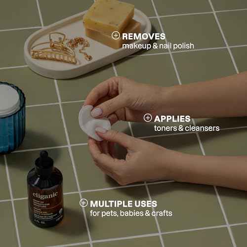 Cliganic Organic Cotton Rounds (300 Count) Makeup Remover Pads, Hypoallergenic, Lint-Free | 100% Pure Cotton (Packaging May Vary)