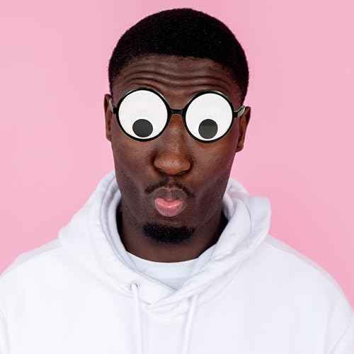 Googly Eyes Glasses, Funny Glasses Pranks Toy, Novelty Shaking Giant Eye Glasses, Funny Costume Accessories for Dress Up Party, Halloween or Birthday Party Favors, Party Supplies £¨6PCS£©