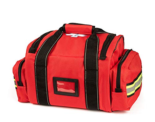 Scherber First Responder Fully-Stocked Large Professional Essentials EMT/EMS Trauma Kit | HSA/FSA Approved | Reflective Ba...