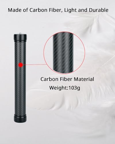 HAFOKO Professional Carbon Fiber Extension Monopod Pole Stick Rod 1/4'' Compatible for DJI RS4/RS4 PRO/RS3 Mini/RS3/RS3 PR...