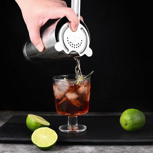 Etens Professional Cocktail Shaker - Weighted Boston Shaker Set with Hawthorne Strainer & Japanese Jigger for Drinks - Sta...