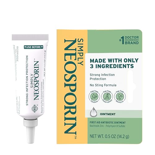 Neosporin Simply Formula 3-Ingredient First Aid Antibiotic Ointment and Wound Care Treatment with Bacitracin Zinc and Poly...