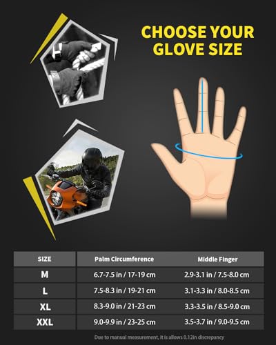 Liovoras Tactical Gloves for Men, Shooting & Motorcycle Gloves with Hard Shell Knuckle Protection & Leather Palm for Airso...