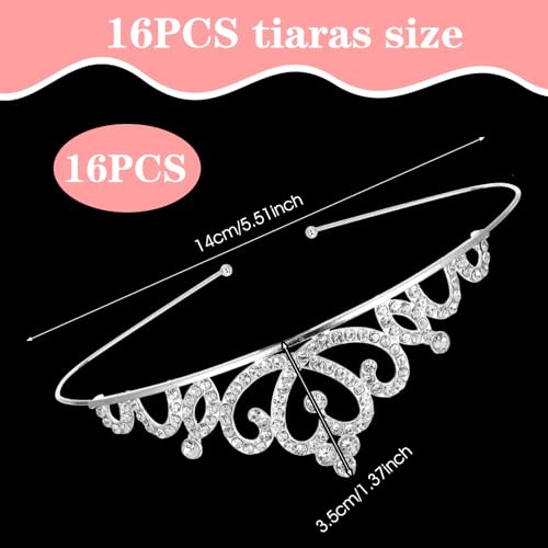 Yuanan 15 PCS Tiaras and Crowns for Women, Tiaras Bulk Tiara Headband Silver Girls Tiara Princess Crowns for Women, Weddin...