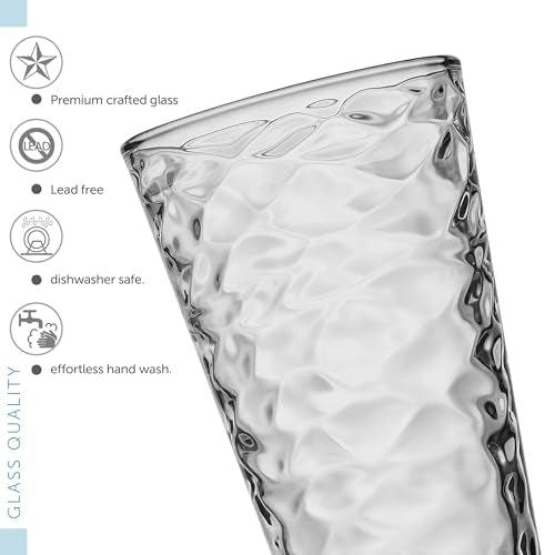 POPLASS Biscayne 18-Piece Family Drinking Glasses Set - Drinking Glassware Set with Highball Cooler, DOF (Double Old Fashi...