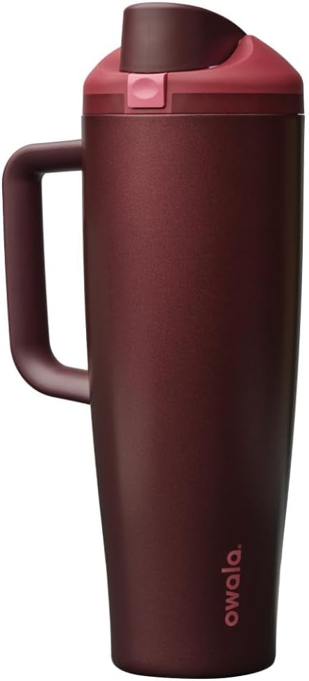 Owala FreeSip Tumbler Insulated Stainless Steel Water Bottle with Built-in Straw and Side Handle, For Travel, Work, Schoo...
