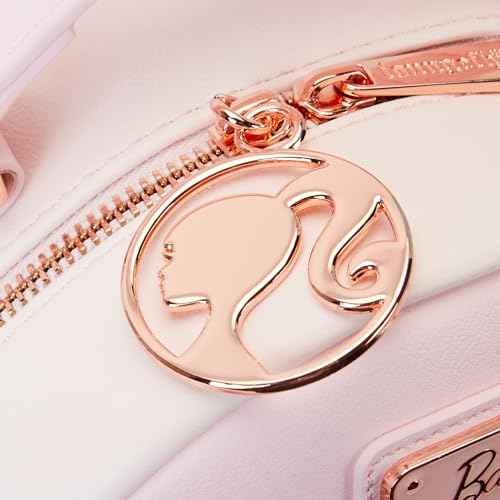 Loungefly Barbie Rose Gold Logo Convertible Backpack: Chic Style on the Go!