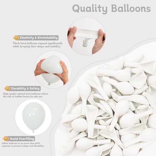 CVPARTYON White Balloons, 60 PCS White Balloons 12 inch Latex Balloon for Birthday Party Decoration, Wedding, Baby Shower,...