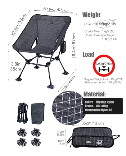 iClimb 2 Anti-Sinking Chair Bundle and 1 Ultralight 3 Season Tent, Ultralight Compact for Adults Outdoor Camping Backpacki...