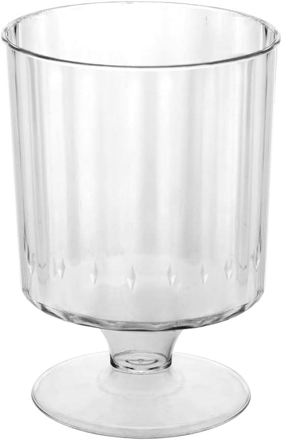 Party Essentials 5 OZ Mini Clear Plastic Dessert Parfait Cup for event Small Round Serving Goblet Wine Shot Disposable Fru...
