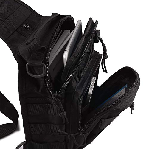 BORED? PARACORD! Black Outdoor Tactical Backpack, Military Sport Pack Shoulder Daypack for Camping, Hiking, Trekking, Rove...