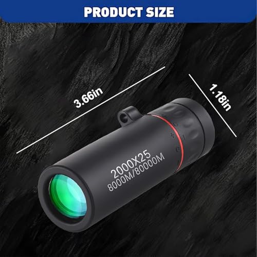Mini Monocular Telescope, 2000X25 Portable Monocular Focus Optics Telescopes for Sporting Events, Concerts, Camping, Bird ...