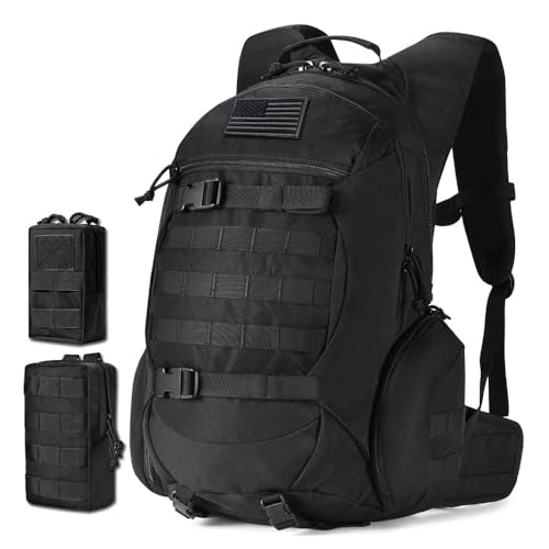 R.SASR 35L motorcycle backpack, black tactical backpack, Military Backpack (2.0 black)