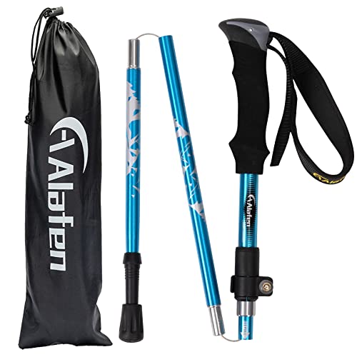 A ALAFEN Lightweight Collapsible Trekking Pole - 7075 Aluminum Adjustable Walking Stick for Hiking & Travel, Foldable Quic...