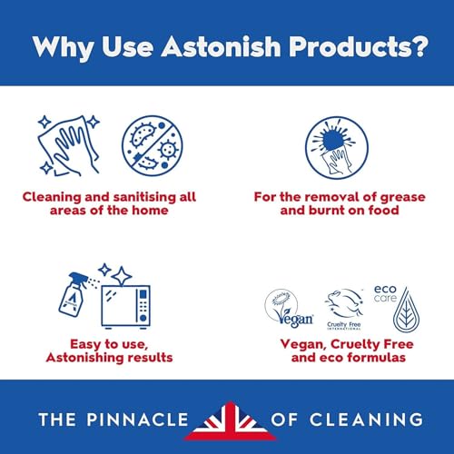 Astonish Apple Burst Household Cleaner - Shower Curtain, Shower Door, Bathroom Tiles - Hard Water Stains, Rust & Calcium Bathroom Cleaner - No Scrub, Cruelty Free Cleaning Supplies, 750ml Bottle