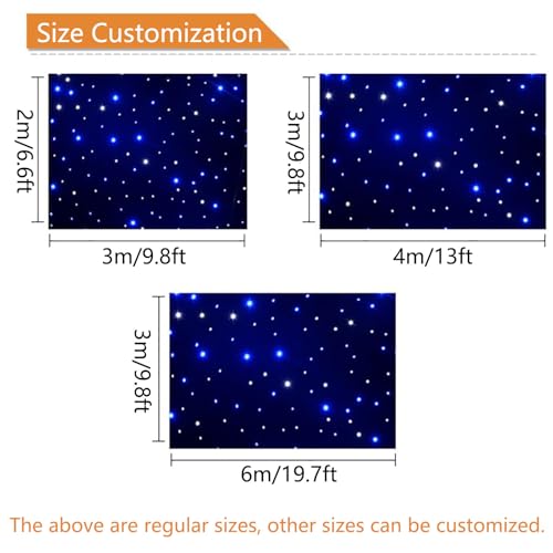 JJENXYYDS LED Starry Sky Backdrop,LED Velvet Starry Sky Cloth Background,Folding LED Stage Star Backdrop Star Light Curtai...