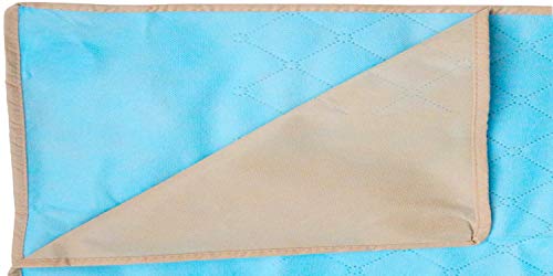 Mega Sheet Multi-Purpose Ground Cover Picnic Mat Blanket Reversible Tan/Light Blue