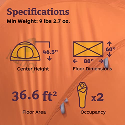 Marmot Thor 2-Person Tent | Easy Set-Up, Water-Resistant, Storm Ready, Blaze, 2 Person