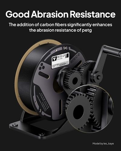 ELEGOO Carbon Fiber PETG Filament 1.75 mm Black 1KG, High Strength & Rigidity PETG-CF 3D Printing Filament, Abrasion Resis...