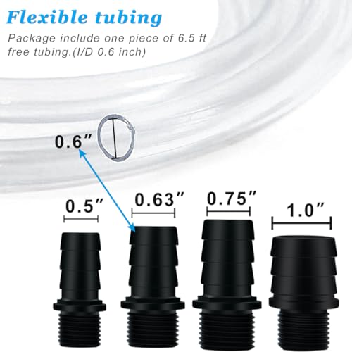 PULACO Large Flow: 800GPH（3000L/H）Submersible Pump with 6.5 ft Tubing, 45Watt Durable Fountain Water Pump With 4 Nozzles F...
