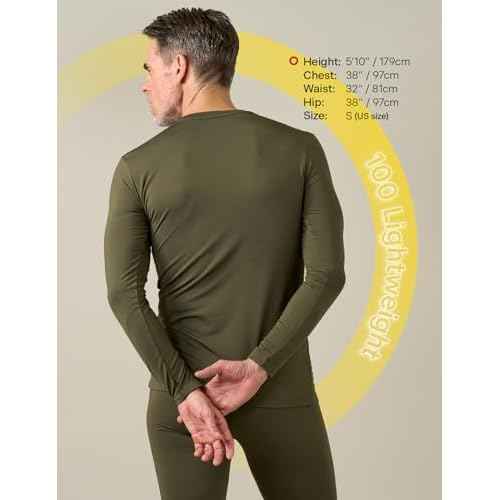 LAPASA Men's Thermal Underwear Top Crewneck Long Sleeve Shirt Base Layer Lightweight Midweight Heavyweight Winter M09/M26/M55