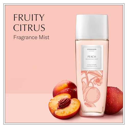 Chanson Peach Hair & Body Mist for Women 2.5 fl oz (Pack of 1), Notes of Bergamot, Peach, and Musk, Women's Fragrance, Long Lasting, Everyday Fragrance, Travel Size