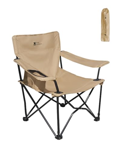 MOBI GARDEN Portable Camping Chair with Side Pockets & Cup Holder, Carry Bag Included, Great for Camping, Tailgating, Fire...
