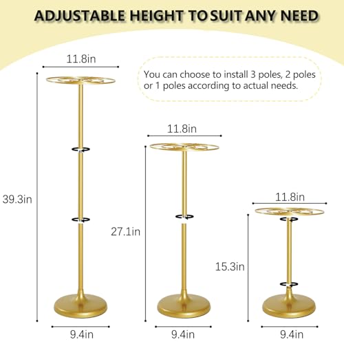 Fullvaseer 2pcs Tall Wedding Flower Stand 39.37" Wedding Centerpieces for Tables Gold Centerpieces Metal Flower Floor Vase...