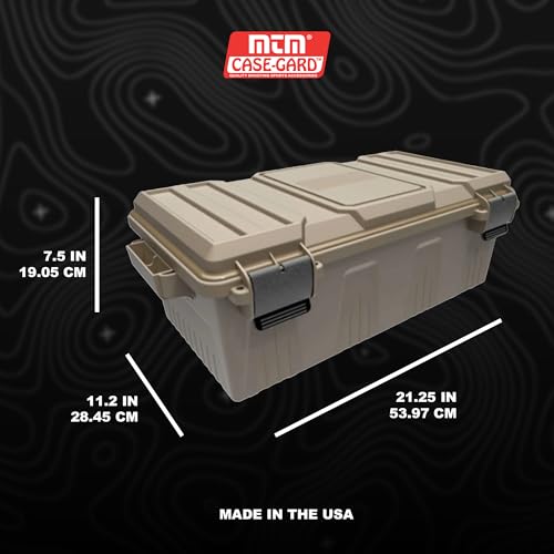 MTM ACDC30, Divided Ammo Crate Utility Box, Water- Resistant, Stackable, Snap Latch, USA Made, Dark Earth