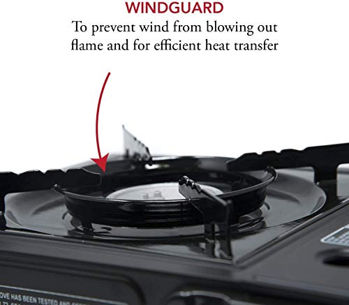 Gas One Portable Butane Camping Stove with Case: Automatic Ignition, Precise Heat Control - Camping & Tailgating and Outdo...