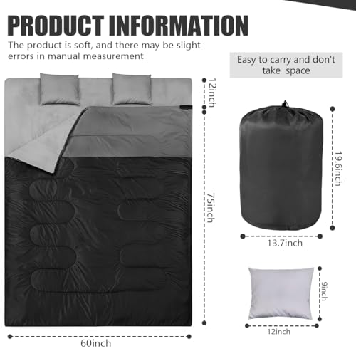 Camping Sleeping Bags for Adults Kids Waterproof Lightweight Sleeping Bag for Cold Weather or Warm Backpacking Hiking Moun...