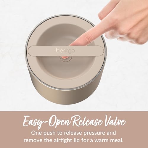 Bentgo Stainless Insulated Food Container - 2.4 Cups (19 oz), Triple-Layer Insulation, Vacuum Seal, Leak-Proof, Built-In H...