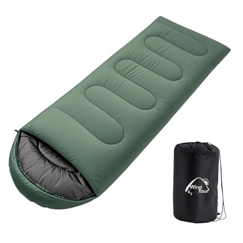 Wind Tour 3 Season Lightweight Waterproof Sleeping Bag Indoor & Outdoor for Hiking Backpacking Camping Traveling