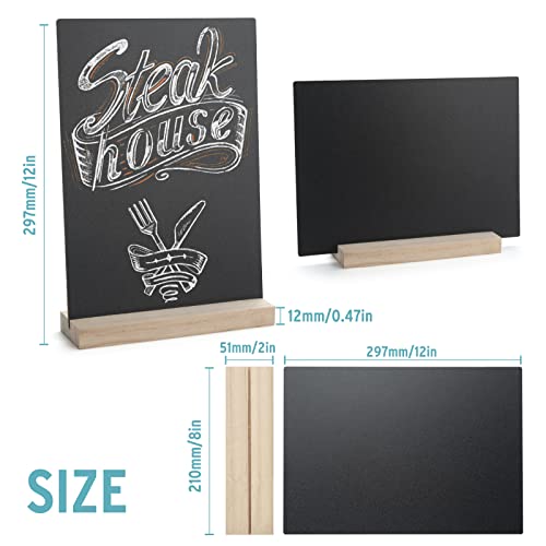 ONUPGO Set of 4 Tabletop Chalkboard Sign with Base Stand, 8 x12 Inch Menu Chalk Board Sign Store Food Signs, Message Board...
