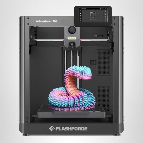 FLASHFORGE Adventurer 5M 3D Printer with Fully Auto Leveling, Max 600mm/s High Speed Printing, 280°C Direct Extruder with 3S Detachable Nozzle, CoreXY All Metal Structure, Print Size 220x220x220mm