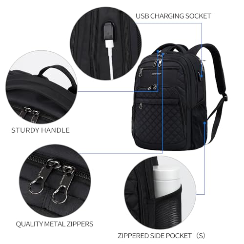 KROSER Travel Laptop Backpack 17 Inch Large Computer Backpack Water-Repellent Daypack with USB Charging Port RFID Pockets ...