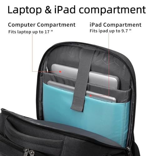 DUSLANG 17 Inch Laptop Backpack for Travel Water Resistant College Backpack for Men/Women Laptop Bag with USB Charging Por...