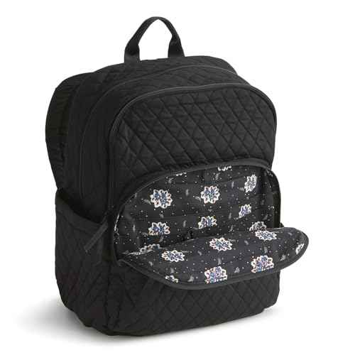 Vera Bradley Women's Premium Cotton Large Bancroft Backpack, Moonless Night, One Size
