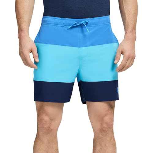 IZOD Men's Swim Trunks with Comfort Liner Saltwater Performance Upf50 Stretch Swimsuit 6" Inseam