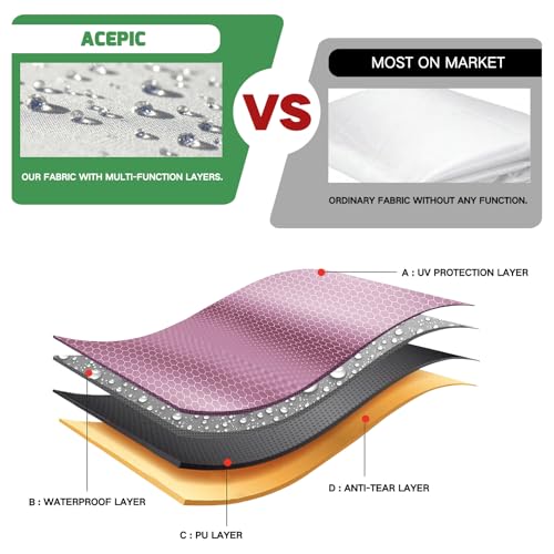 Acepic Canopy Sidewalls for 10x10 Pop Up Canopy Frame, Waterproof UV Protection Material for Outdoor Events, Courtyard, Ve...