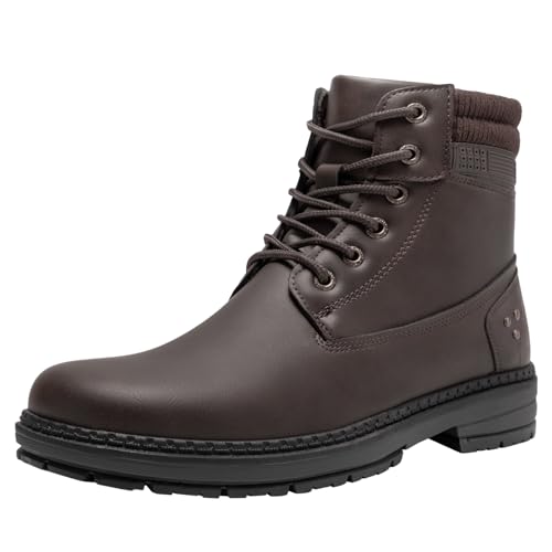 Athlefit Casual Men's Hiking Boots Fashion Lace up Combat Boots Low Heel Comfortable Ankle Booties
