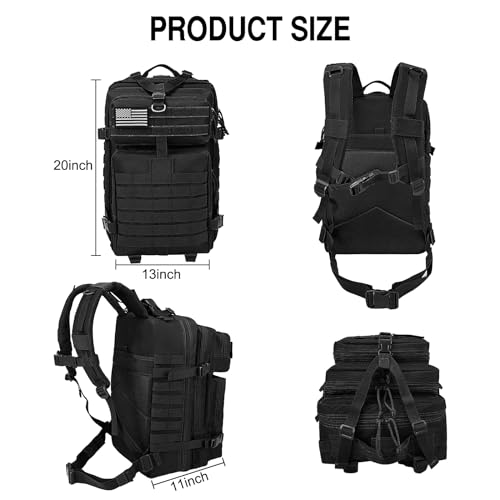 WOLT Military Tactical Backpack for Men 45L Molle Backpack 3 Day Assault Pack Bug Out Bag, Heavy Duty Rucksack for Hiking ...