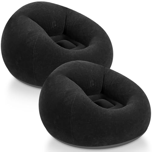 Realspring Inflatable Bean Bag Chairs Outdoor Blow up Camping Chairs Inflatable Lazy Sofa Folding Portable Bean Bag Lounge...