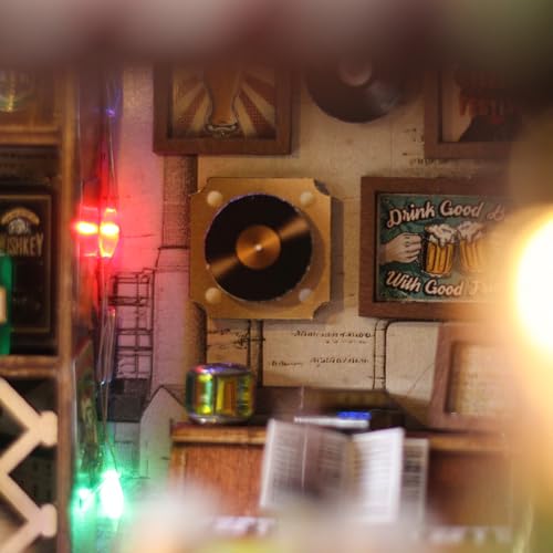 Splashora DIY Miniature Dollhouse Tavern Dollhouse Kit, Beer Bar with LED Lights, Retro Decor,Tiny House Building DIY Craf...