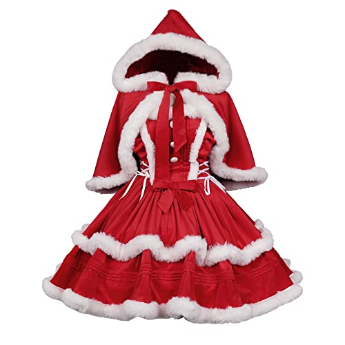 ZZEQYG Womens Christmas Dresses Santa Christmas Outfits Cute Lolita Dress